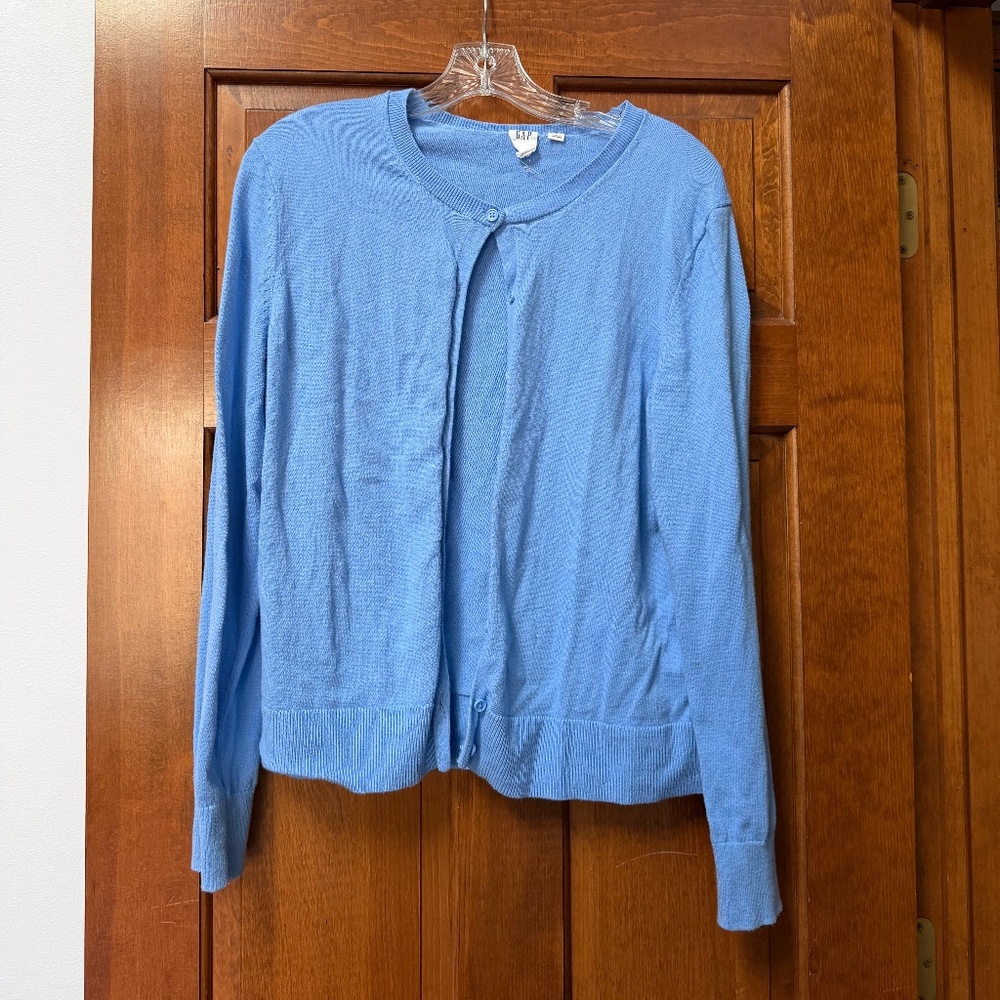 GAP light weight blue cotton cardigan, size XL